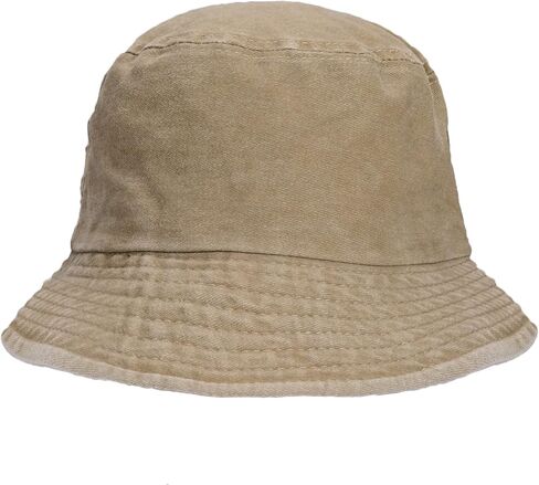 ZOORON 3 Pack 100% Cotton Bucket Hat Unisex Packable Summer Travel Beach Sun Hat Outdoor Cap (Black+White+Khaki) in Kuwait