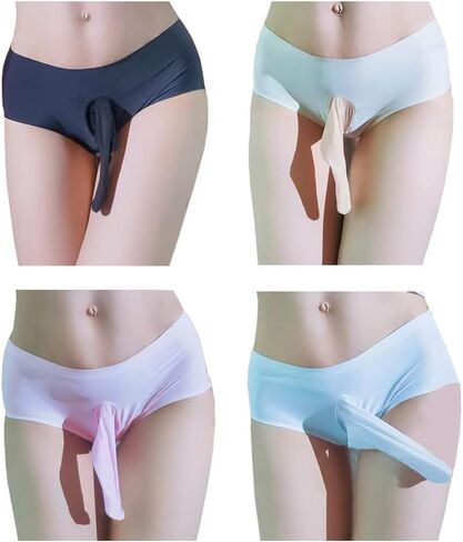 FASXIR Sexy Seamless Underwear Ice Silk Comfy Pouch Bikini Underwear Thongs Breathable Briefs Panties for Women Men Pack of 4 in Saudi Arabia