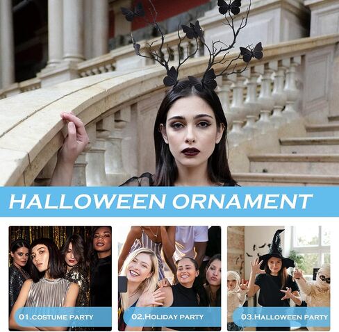 FRCOLOR Antler Headband,Halloween Deer Horn Crown Tree Branch Headpiece Cosplay Headdress for Women Girls in Saudi Arabia