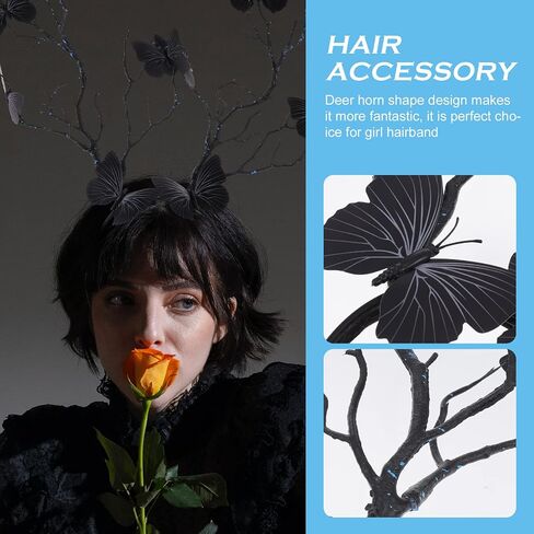 FRCOLOR Antler Headband,Halloween Deer Horn Crown Tree Branch Headpiece Cosplay Headdress for Women Girls in Saudi Arabia
