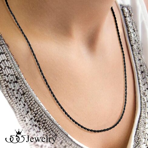 555Jewelry Stainless Steel Hypoallergenic Twisted Singapore Rope Chain Necklace in Saudi Arabia