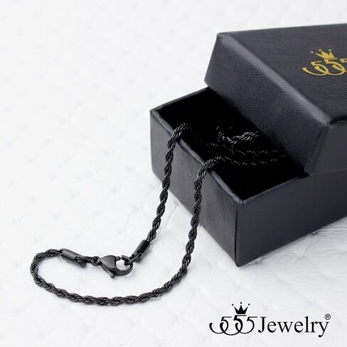 555Jewelry Stainless Steel Hypoallergenic Twisted Singapore Rope Chain Necklace in Saudi Arabia