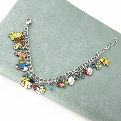 TLDXDOU Amine Charm Bracelet, Stith Winni Pooh Peter Pan Tinker Bell Bracelets for Women, Men, Girls and Boys, no gemstone in Kuwait