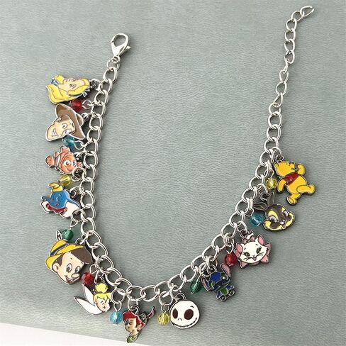 TLDXDOU Amine Charm Bracelet, Stith Winni Pooh Peter Pan Tinker Bell Bracelets for Women, Men, Girls and Boys, no gemstone in Kuwait