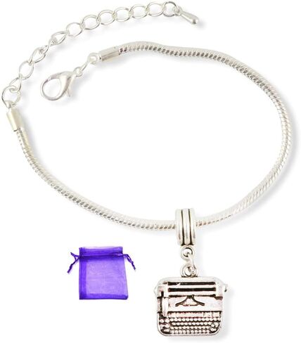 Type Writer Book Writer Gifts - Great Gifts for Authors a Gift Writer will Love makes a Great Teacher Gift or Librarian Gifts and Journalist Gifts of a Typewriter Bracelet for Screenwriter Gifts in Saudi Arabia