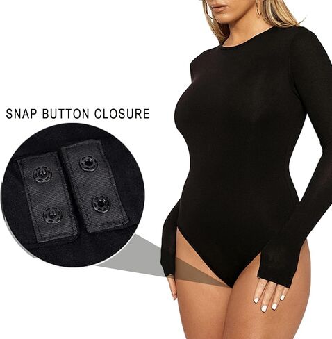 بدلة نسائية من BAOZMINAN بأكمام طويلة، بدلة قطعة واحدة برقبة دائرية سوداء، قطع علوية أساسية قابلة للتمدد قطعتين in Kuwait