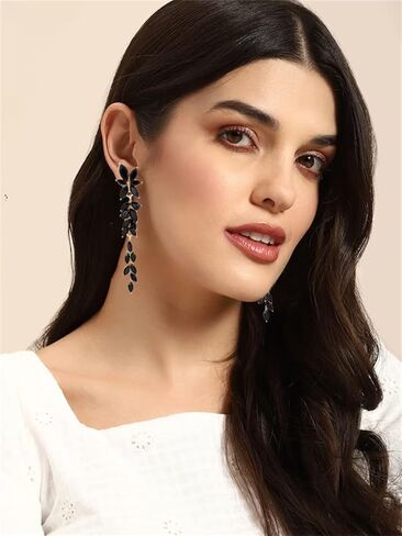 Fashion Rhinestone Statement Drop Dangle Earrings Dangling Sparkly Crystal Marquise Bridal Bridesmaid Wedding Earrings Long Chandelier Teardrop Earrings for Women Prom Party in Saudi Arabia