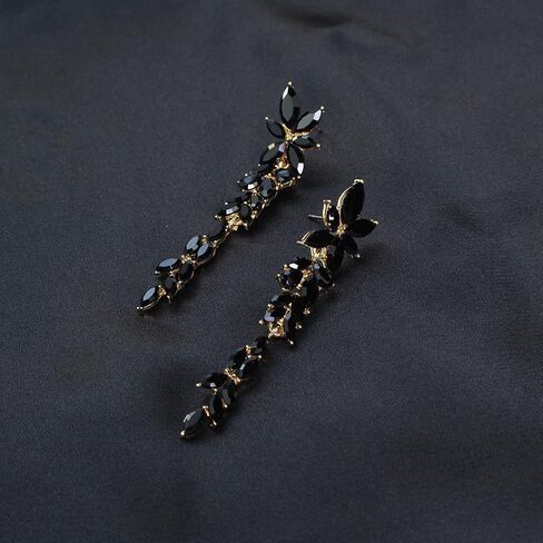 Fashion Rhinestone Statement Drop Dangle Earrings Dangling Sparkly Crystal Marquise Bridal Bridesmaid Wedding Earrings Long Chandelier Teardrop Earrings for Women Prom Party in Saudi Arabia
