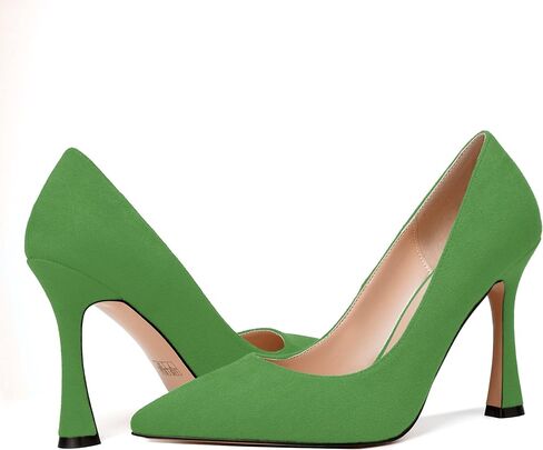 NUMALEO إمرأة الزفاف أشار تو الصلبة الانزلاق على اللباس من جلد الغزال Stiletto أحذية عالية الكعب 4 بوصة in Kuwait