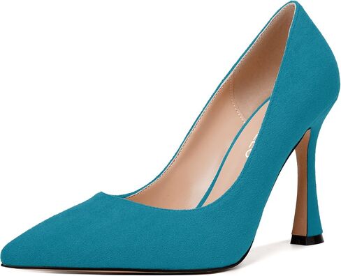 NUMALEO إمرأة الزفاف أشار تو الصلبة الانزلاق على اللباس من جلد الغزال Stiletto أحذية عالية الكعب 4 بوصة in Kuwait