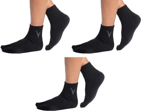 3 Pairs V-Toe Wool Flip-Flop Big Toe Tabi Socks Shoe Size: Men 8.5-10.5 Women 9-11.5 in Saudi Arabia