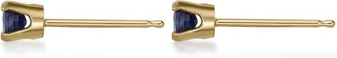 Small Gemstone Round Stud Earrings for Women I 14k White or Yellow Gold Earrings I 3mm Birthstone 4-Prong Setting I Push Back Studs by Lavari Jewelers in Saudi Arabia