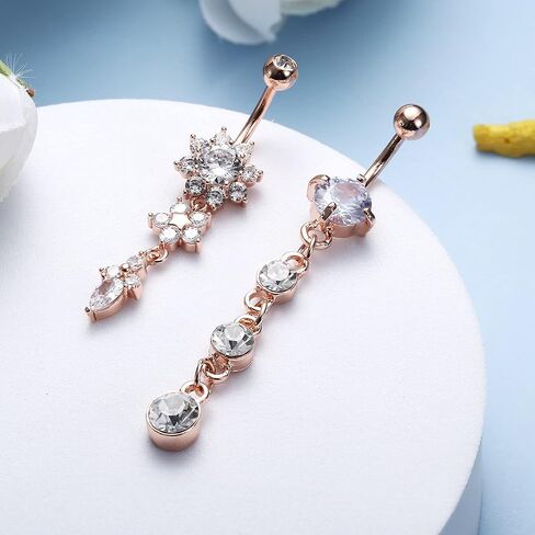 Subiceto 10pcs 14G الفولاذ المقاوم للصدأ استرخى البطن زر الدائري للنساء ثعبان جمجمة اليد مع أوبال العنكبوت الثعلب واضح تشيكوسلوفاكيا ارتفع الذهب الشظية منحني السرة الحديد ثقب خواتم مجموعة in Kuwait