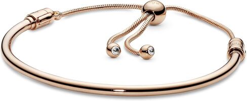 Pandora Jewelry Moments Slider Bangle Cubic Zirconia Bracelet in Rose, 8.3" in Saudi Arabia