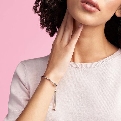Pandora Jewelry Moments Slider Bangle Cubic Zirconia Bracelet in Rose, 8.3" in Saudi Arabia