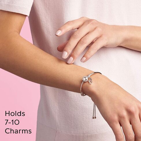 Pandora Jewelry Moments Slider Bangle Cubic Zirconia Bracelet in Rose, 8.3" in Saudi Arabia