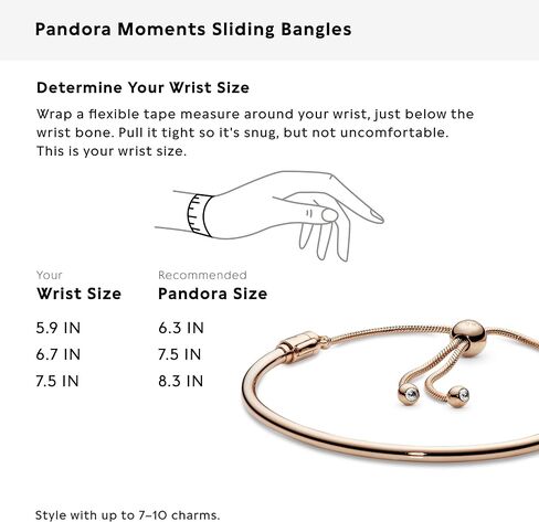 Pandora Jewelry Moments Slider Bangle Cubic Zirconia Bracelet in Rose, 8.3" in Saudi Arabia