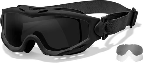 Wiley X Spear Goggle Sunglasses, ANSI Z87 Safety Ballistic Rated Goggles for Men and Women, UV Eye Protection for Shooting and Tactical, Matte Black Frame, Smoke Grey and Clear Changeable Lenses in Saudi Arabia