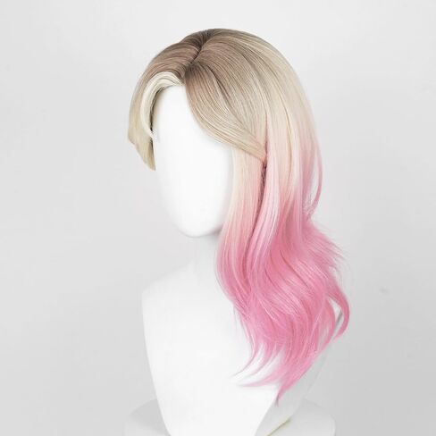 شعر مستعار جوين أشقر وردي لحفلات ستايسي كوسبلاي، شعر مستعار متدرج + قبعة شعر مستعار لحفلات الهالوين التنكرية in Kuwait