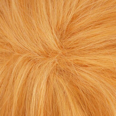 Anogol Wig Cap+( 1 Black Hairpin ) Gloden Cosplay Wig Short Hero Wigs Cosplay Synthetic Hair for Anime Costume Wig for Halloween Party in Saudi Arabia