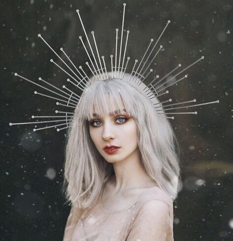 Lckellong هالو تاج خوذة آلهة خوذة هالو عقال ماري هالو تاج أمة الله تأثيري هالوين زي عصابات الرأس in Kuwait