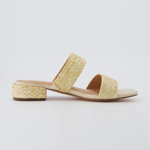 CUSHIONAIRE Women's Niki Raffia low block heel sandal +Memory Foam and Wide Widths Available in Saudi Arabia