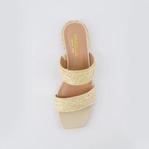 CUSHIONAIRE Women's Niki Raffia low block heel sandal +Memory Foam and Wide Widths Available in Saudi Arabia
