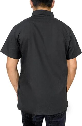 Professional Barber Jacket Half Sleeve Shirt Men's Black Hairdresser Salon Smocks Hair Stylist Smock Uniform in Saudi Arabia