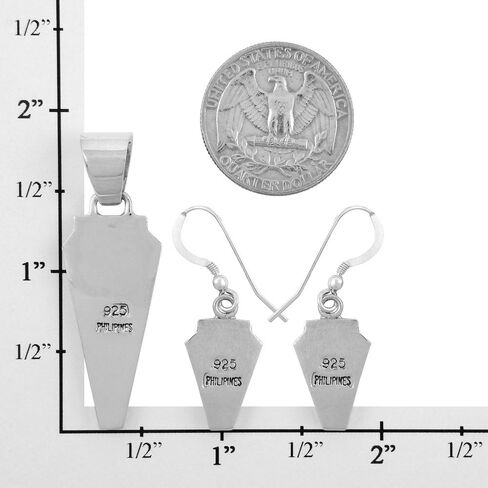 Turquoise Network 925 Sterling Silver Matching Pendant & Earrings Set Genuine Gemstones 20" Necklace in Saudi Arabia