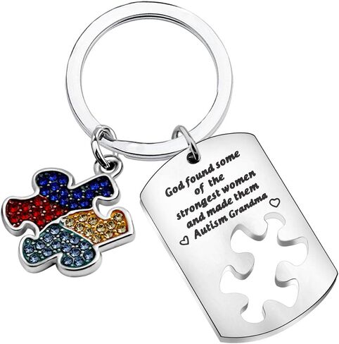 WSNANG Autism Aunt Grandma Gift God Found Some of The Strongest Women And Made Them Autism Aunt/Grandma Keychain in Saudi Arabia