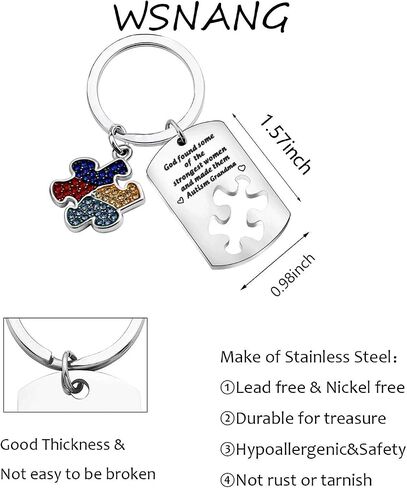 WSNANG Autism Aunt Grandma Gift God Found Some of The Strongest Women And Made Them Autism Aunt/Grandma Keychain in Saudi Arabia