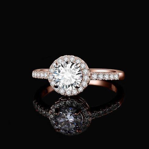 JewelryPalace 1.5ct Round Cut Cubic Zirconia Halo Engagement Rings for Women, 925 Sterling Silver Promise Ring for Her, Simulated Diamond Anniversary Wedding Ring Jewelry Sets in Saudi Arabia