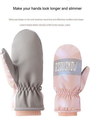 قفازات التزلج FIXIZY التي تعمل باللمس قفازات نسائية، قفازات حرارية مطلية بالسيليكون مقاومة للماء والرياح للطقس البارد in Kuwait