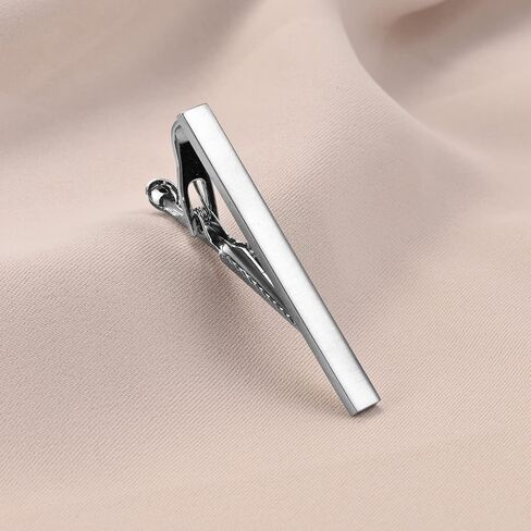 Wynameleri Tie Clip Cufflinks Set for Men, 6 Pcs Necktie Tie Bar Clips Shirts Tuxedo Wedding Gift with Box in Kuwait