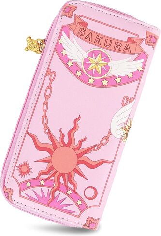 Roffatide Anime Cardcaptor Sakura Wallets for Women Faux Leather Pink Long Wallet Ladies Purse in Saudi Arabia