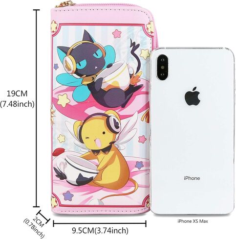 Roffatide Anime Cardcaptor Sakura Wallets for Women Faux Leather Pink Long Wallet Ladies Purse in Saudi Arabia