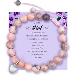 FEBDEY Valentines Romantic Gifts for Girlfriend, Couples Bracelets Natural Stone Bracelets Distance Relationship Gifts for and Girlfriend on Anniversary Couples (Pink 1 pcs) in Kuwait