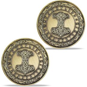 Viking Protection Symbol Nordic Mythology Amulet Coin Set of 5