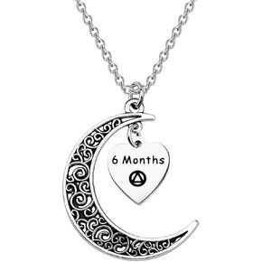 BEKECH AA Sobriety Anniversary Necklace 6 Month 1 Year 2 Year 3 Year Alcohol Addiction Recovery Gift for Stay Sober Warrior