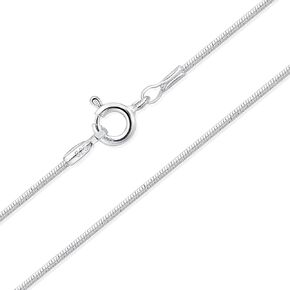 سلسلة/قلادة من الفضة الإسترلينية عيار 925 من DTPsilver® - حلقة زنبركية أو مشبك جراد البحر - العرض: 1/1.5/2 مم - الطول: 16 بوصة، 18 بوصة، 20 بوصة، 22 بوصة، 24 بوصة
