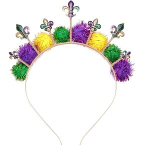 CEALXHENY Mardi Gras Headbands for Women, Mardi Gras Accessories, Mask Fleur De Lis Hairbands Carnival Parade Party Favors in Saudi Arabia
