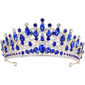 Crowns for Women Vintage Queen Baroque Tiara Crystal Rhinestone