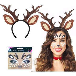 eyigylyo عيد الميلاد الغزلان قرون زي الملحقات الرنة عقال مع قرون الوشم للنساء، قرون حزب رئيس الفرقة الرنة الكبار زي مجموعة لعطلة عيد الميلاد in Kuwait