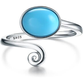 Florideco 925 الفضة الاسترليني خواتم القمر الفيروز خواتم المزاج خواتم للنساء حجر القمر خاتم اصبع القدم فتاة اصبع القدم الدائري ميدي الدائري النساء اليدوية خاتم الأحجار الكريمة خواتم in Kuwait