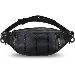 IVTG Genuine Leather Sling Bag for Women Fanny Bag Casual Hiking Daypack Crossbody Chest Bags Motorcycle Shoulder Backpack in Kuwait