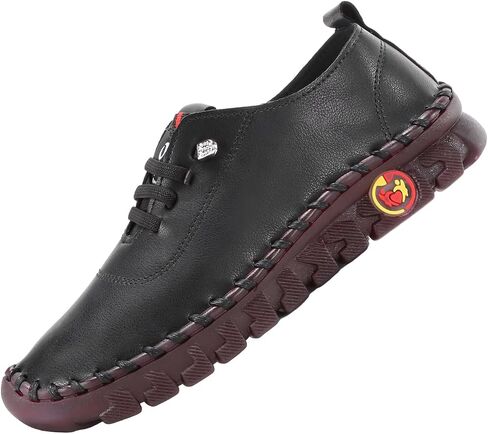 Women's Soft-Soled Flat Shoes Soft Tendon Flat-Soled Loafers Breathable Round-Toe Non-Slip Breathable Mother's Casual Walking Shoes Length of Shoe 245CM Black in Saudi Arabia