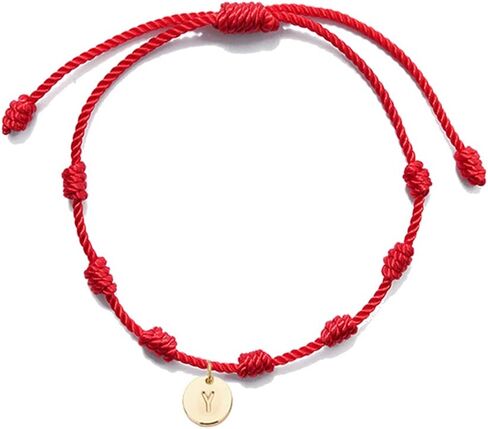 Initial Letter Bracelet Strings Braided 7 Knot Coin Letter Custom Name Bracelet for Women Men Lucky Birthday Gift Jewelry Amulet in Saudi Arabia