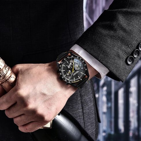 HaiQin Pagani Design 1779 Luxury Men's Quartz Chronograph Moon Skeleton Watches Japan Movement AR Sapphire Glass Stainless Steel Case Waterproof Analog Watch in Saudi Arabia