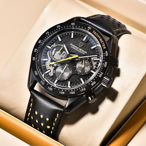 HaiQin Pagani Design 1779 Luxury Men's Quartz Chronograph Moon Skeleton Watches Japan Movement AR Sapphire Glass Stainless Steel Case Waterproof Analog Watch in Saudi Arabia