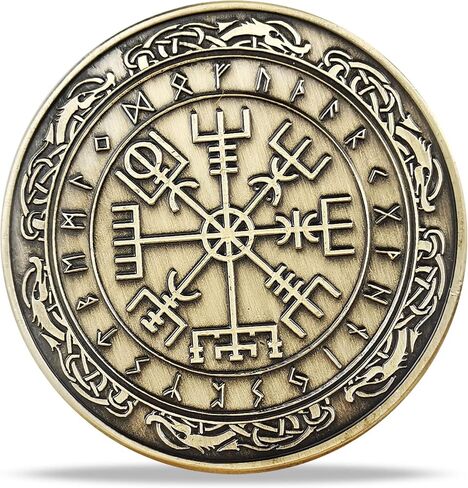 Viking Protection Symbol Nordic Mythology Amulet Coin Set of 5 in Saudi Arabia